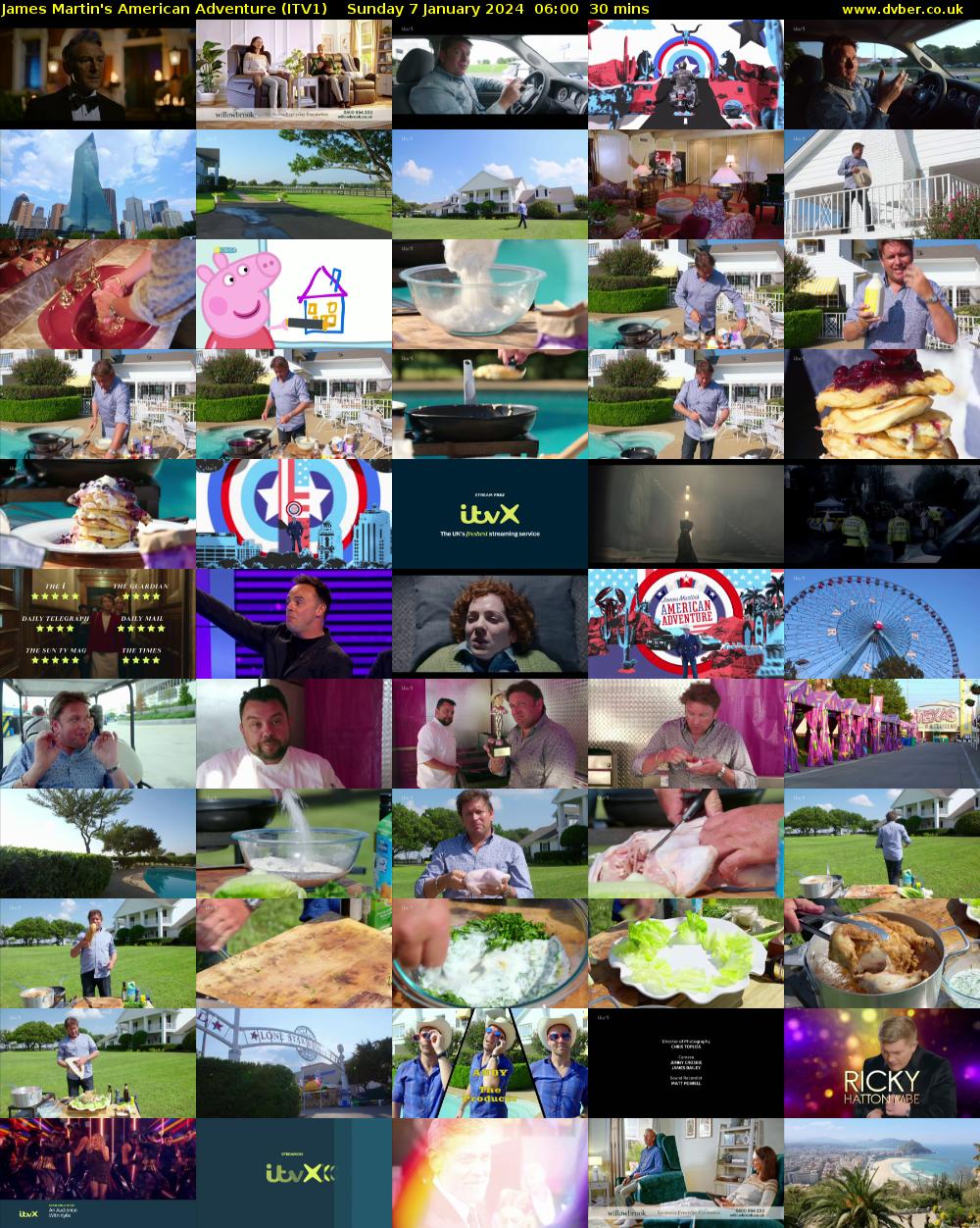 James Martin's American Adventure (ITV1) Sunday 7 January 2024 06:00 - 06:30