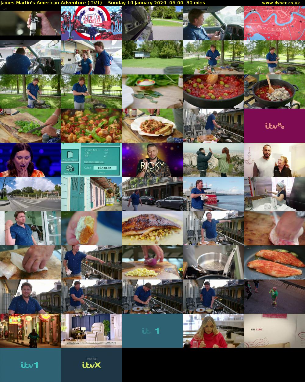 James Martin's American Adventure (ITV1) Sunday 14 January 2024 06:00 - 06:30