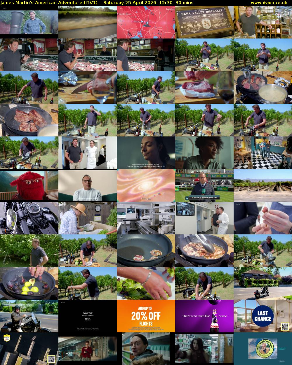 James Martin's American Adventure (ITV1) Saturday 25 April 2026 12:30 - 13:00
