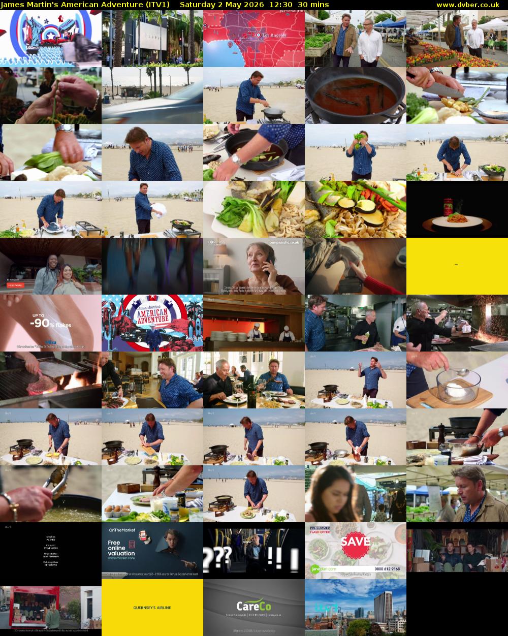 James Martin's American Adventure (ITV1) Saturday 2 May 2026 12:30 - 13:00