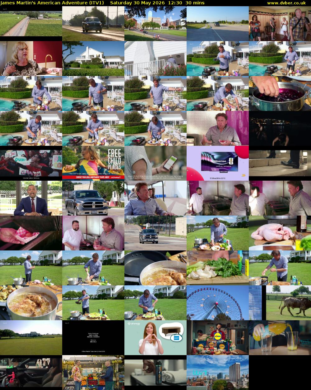 James Martin's American Adventure (ITV1) Saturday 30 May 2026 12:30 - 13:00