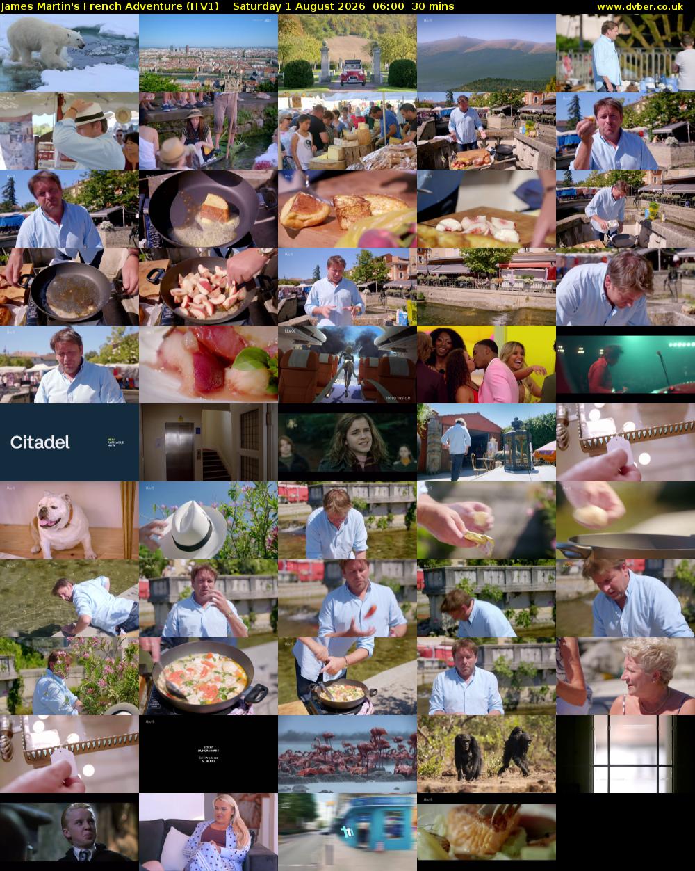 James Martin's French Adventure (ITV1) Saturday 1 August 2026 06:00 - 06:30