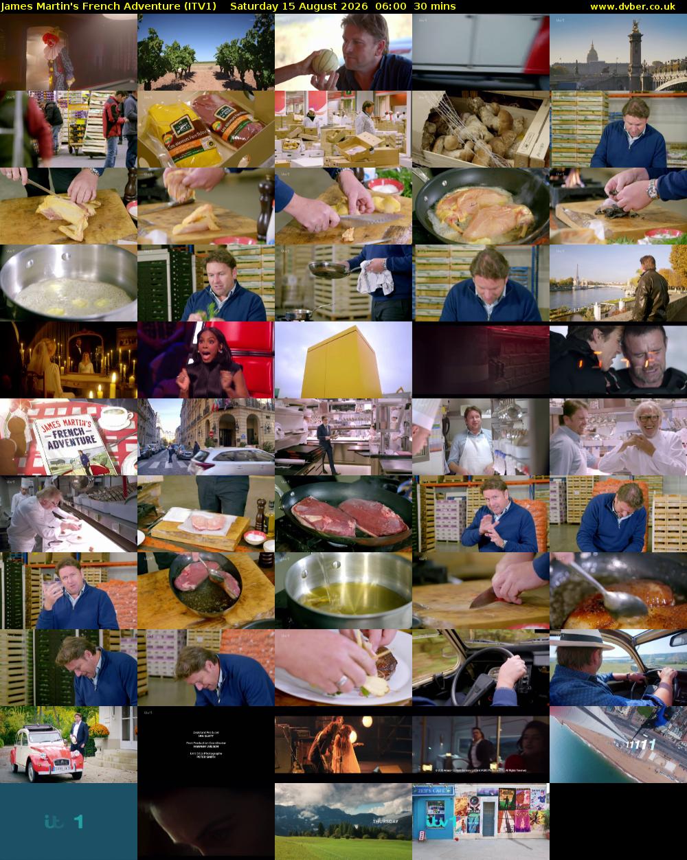 James Martin's French Adventure (ITV1) Saturday 15 August 2026 06:00 - 06:30