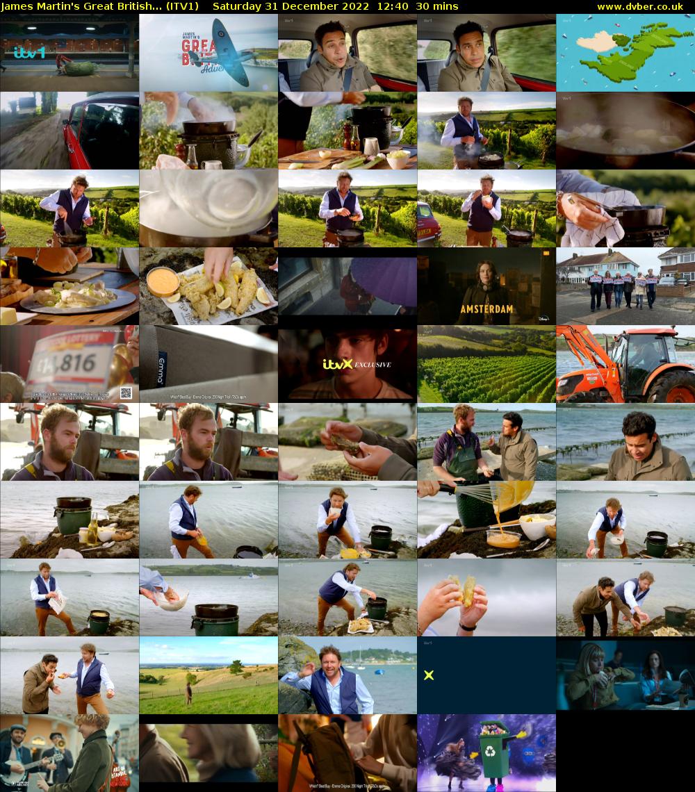 James Martin's Great British... (ITV1) Saturday 31 December 2022 12:40 - 13:10