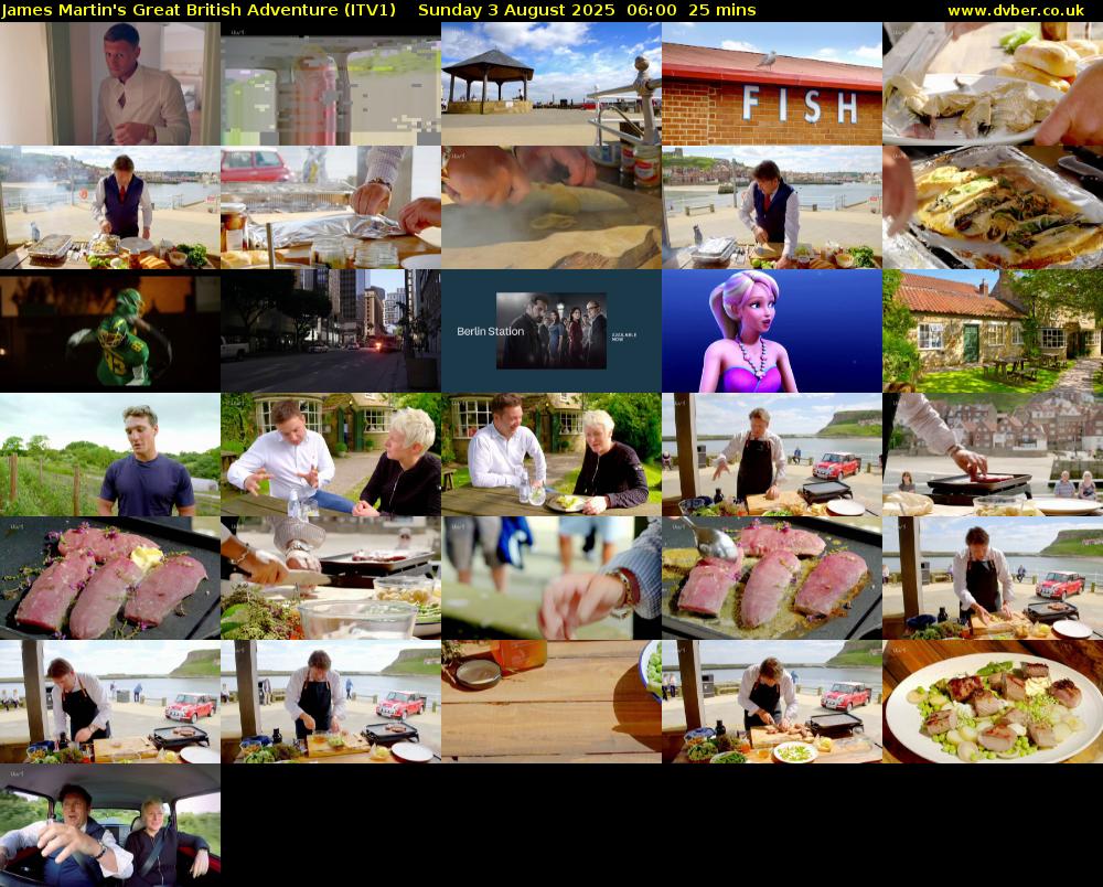 James Martin's Great British Adventure (ITV1) Sunday 3 August 2025 06:00 - 06:25