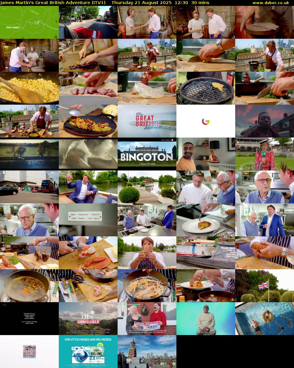 James Martin's Great British Adventure (ITV1) Thursday 21 August 2025 12:30 - 13:00