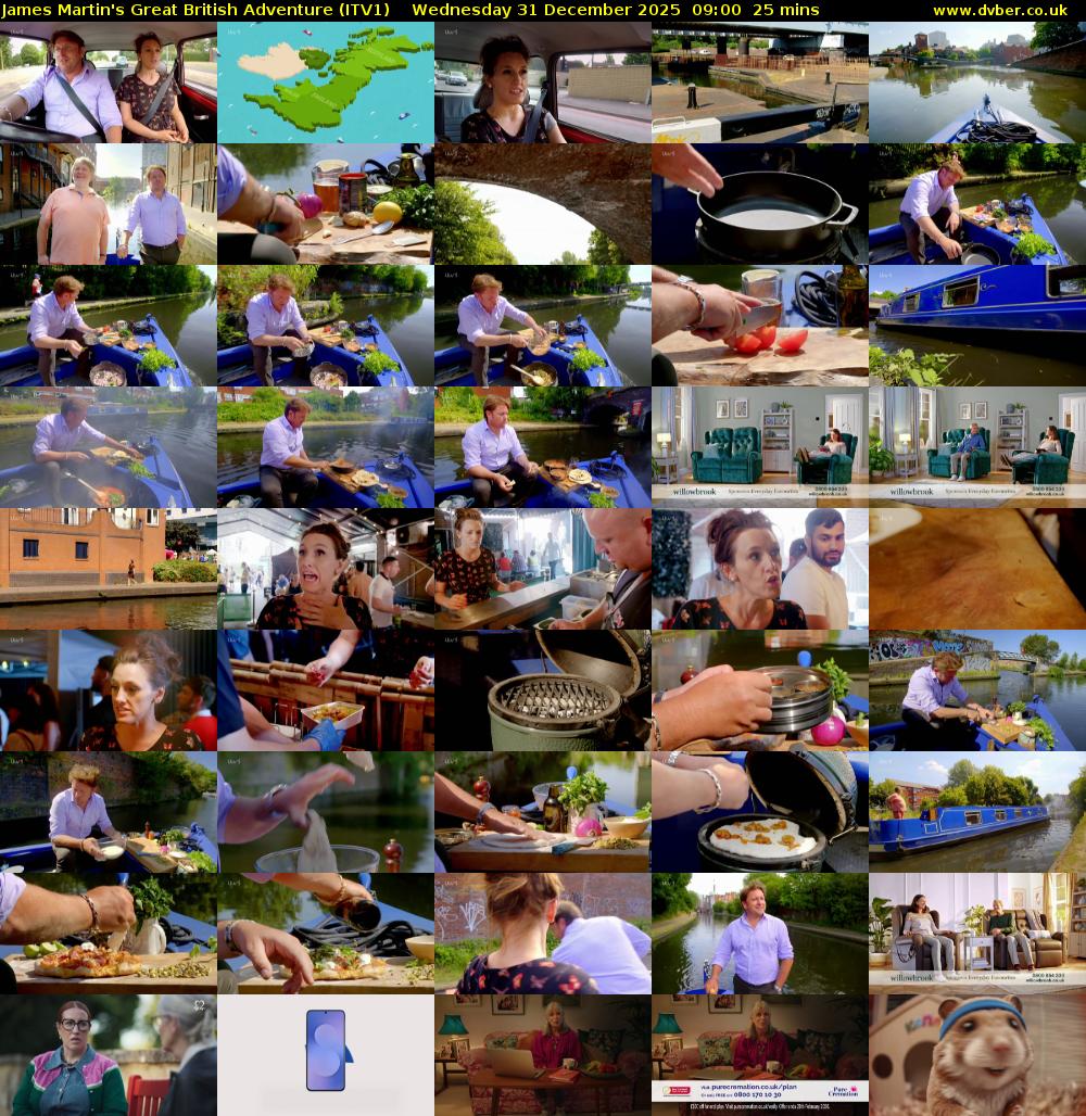 James Martin's Great British Adventure (ITV1) Wednesday 31 December 2025 09:00 - 09:25