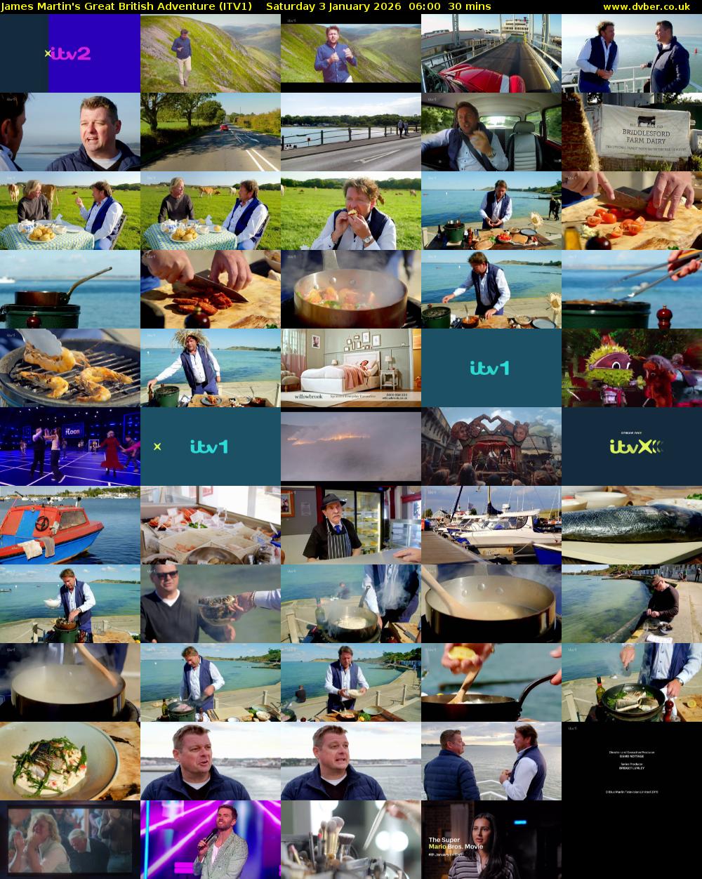 James Martin's Great British Adventure (ITV1) Saturday 3 January 2026 06:00 - 06:30