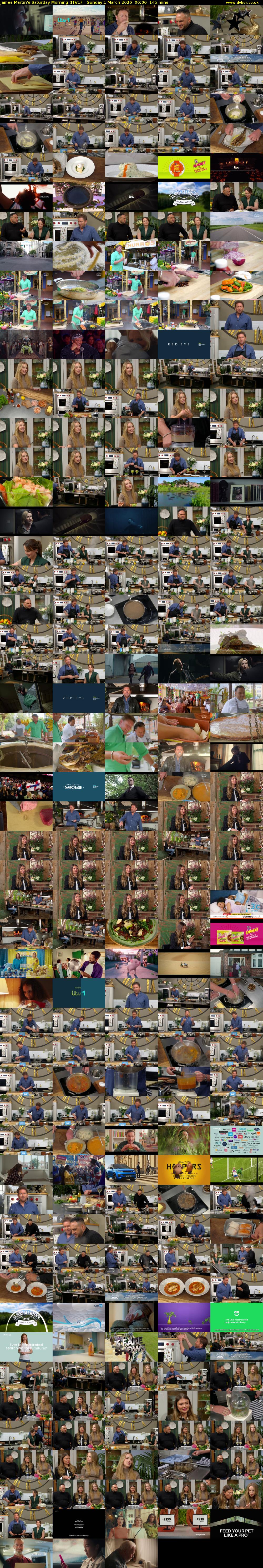 James Martin's Saturday Morning (ITV1) Sunday 1 March 2026 06:00 - 08:25