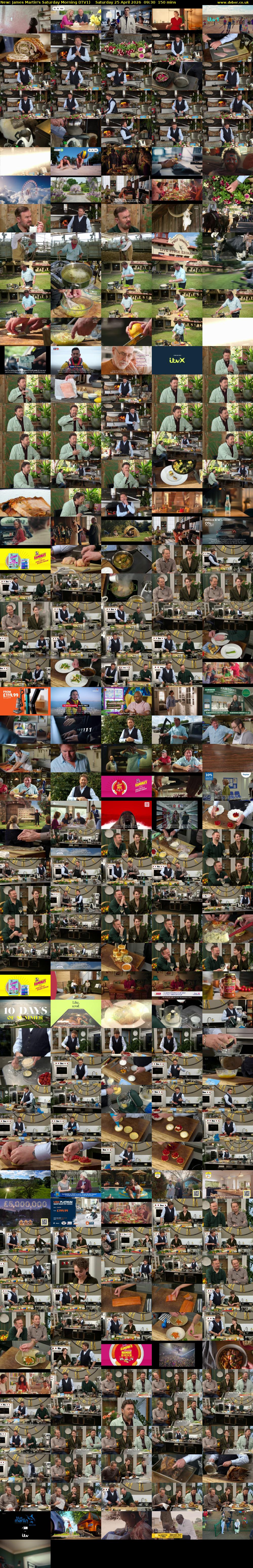 James Martin's Saturday Morning (ITV1) Saturday 25 April 2026 09:30 - 12:00