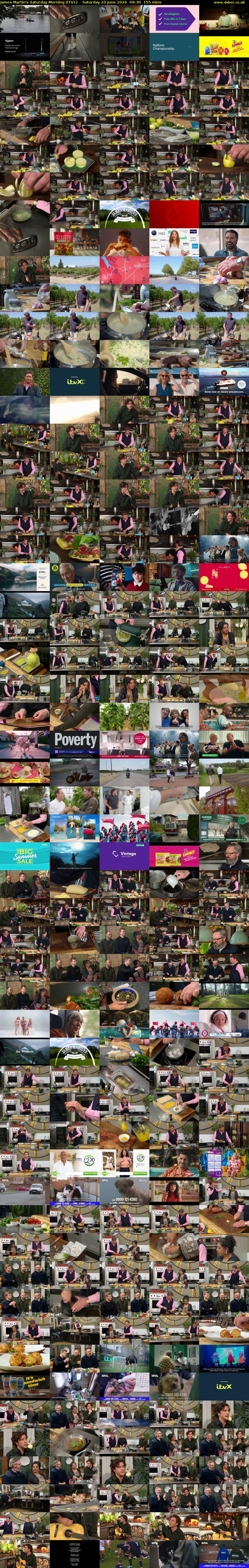 James Martin's Saturday Morning (ITV1) Saturday 20 June 2026 09:30 - 12:05