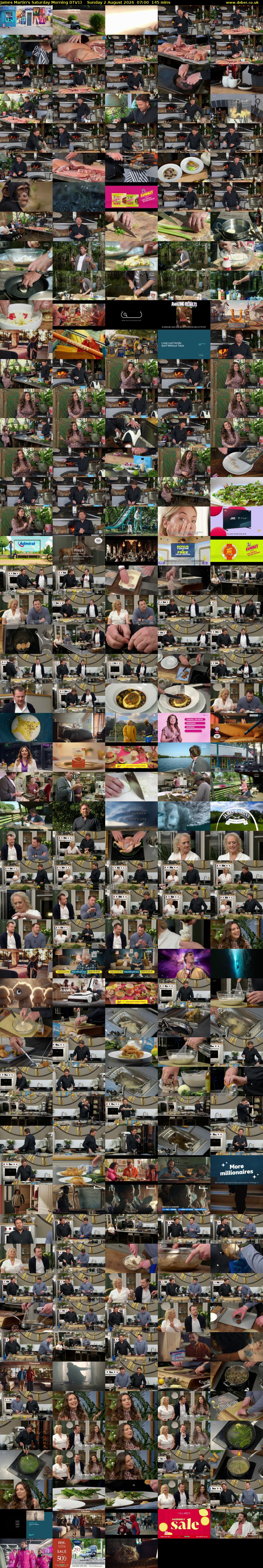 James Martin's Saturday Morning (ITV1) Sunday 2 August 2026 07:00 - 09:25
