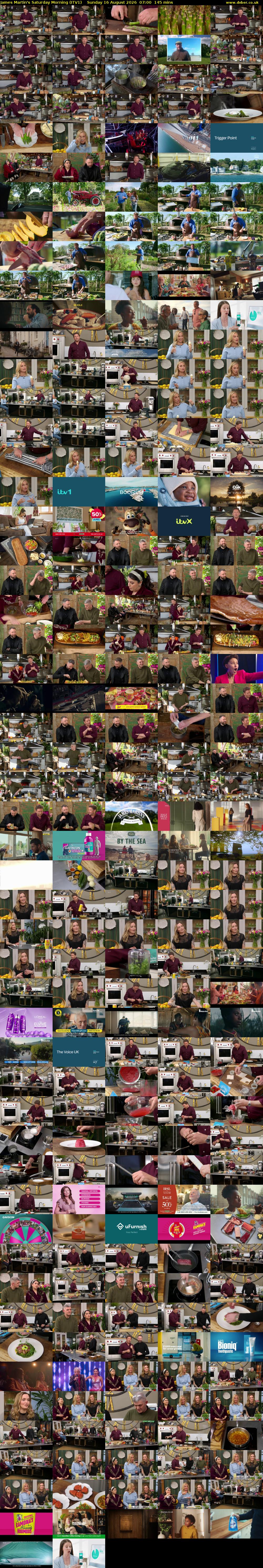 James Martin's Saturday Morning (ITV1) Sunday 16 August 2026 07:00 - 09:25