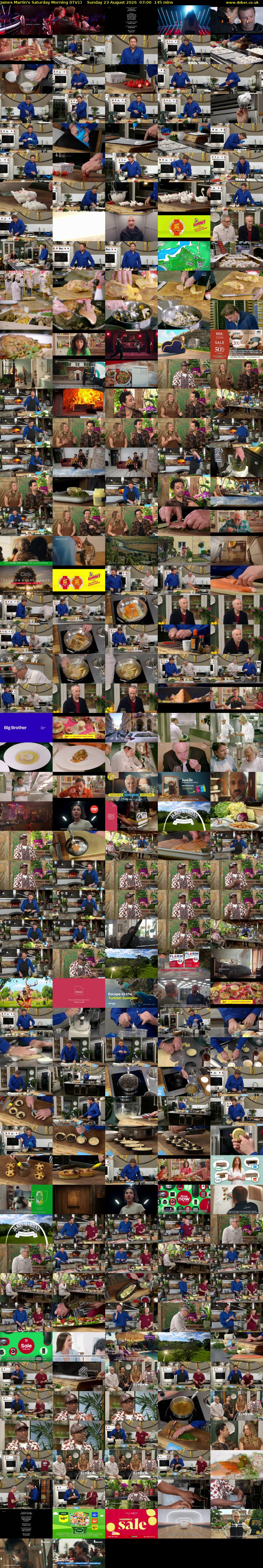 James Martin's Saturday Morning (ITV1) Sunday 23 August 2026 07:00 - 09:25