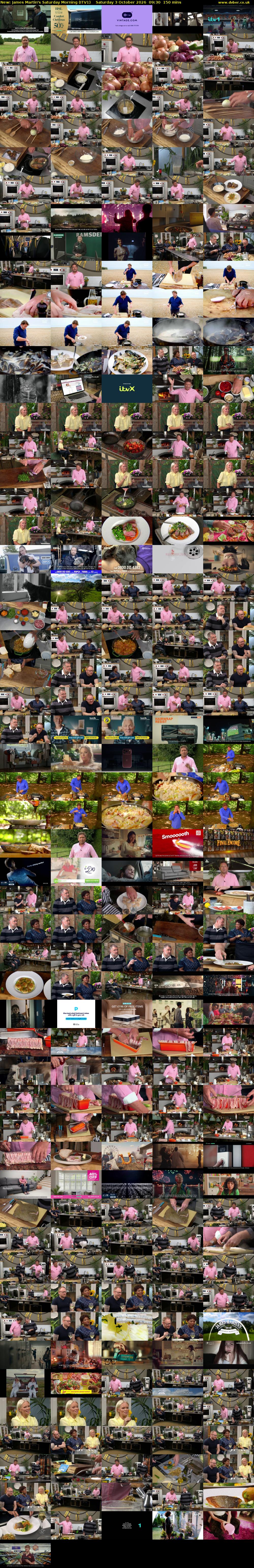 James Martin's Saturday Morning (ITV1) Saturday 3 October 2026 09:30 - 12:00