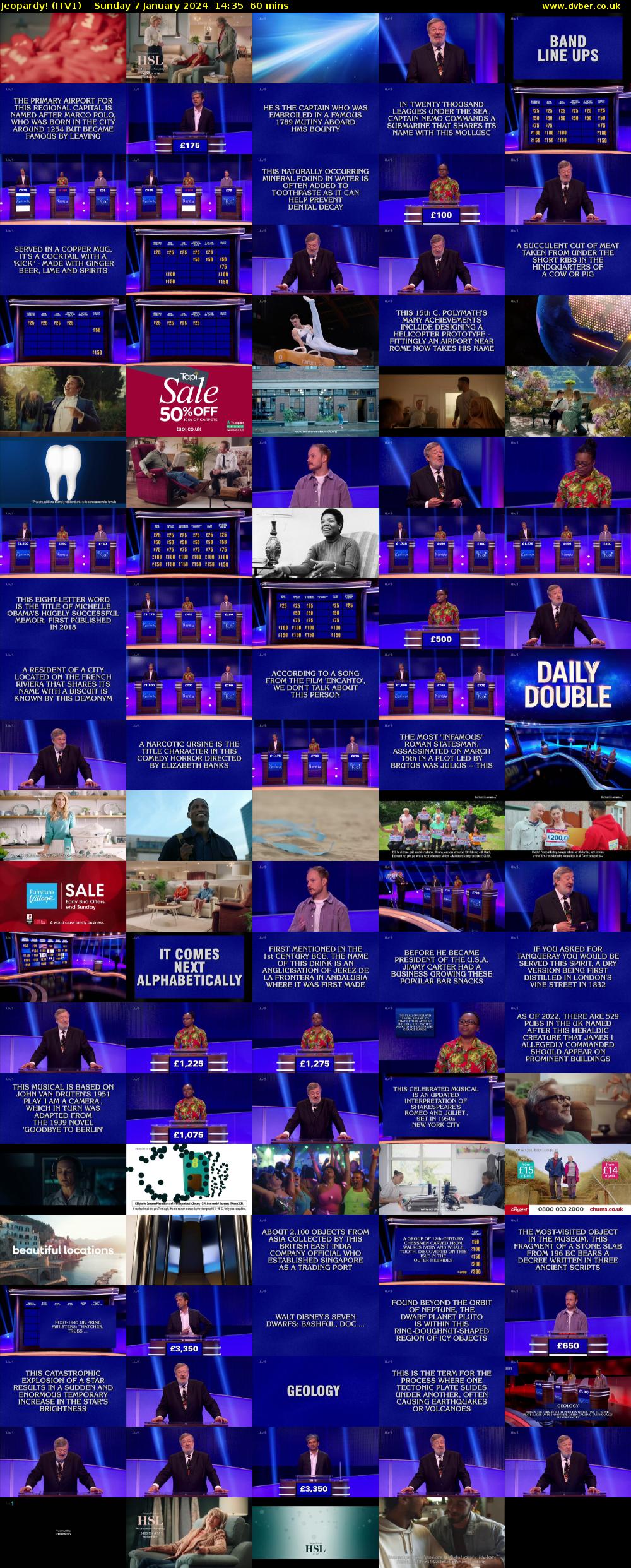 Jeopardy! (ITV1) Sunday 7 January 2024 14:35 - 15:35
