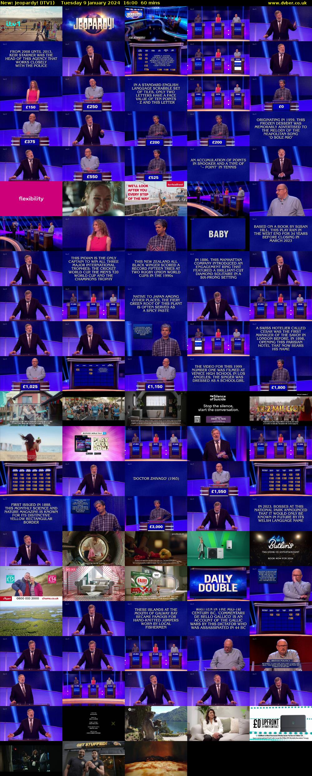 Jeopardy! (ITV1) Tuesday 9 January 2024 16:00 - 17:00