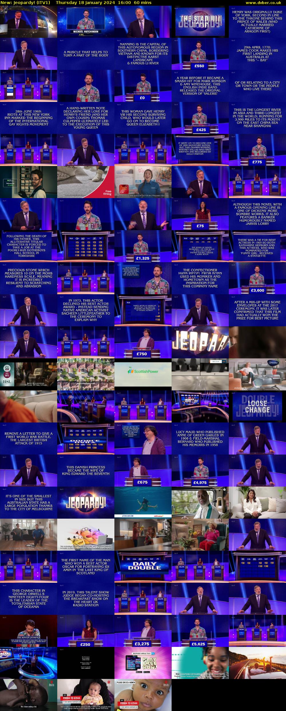 Jeopardy! (ITV1) Thursday 18 January 2024 16:00 - 17:00