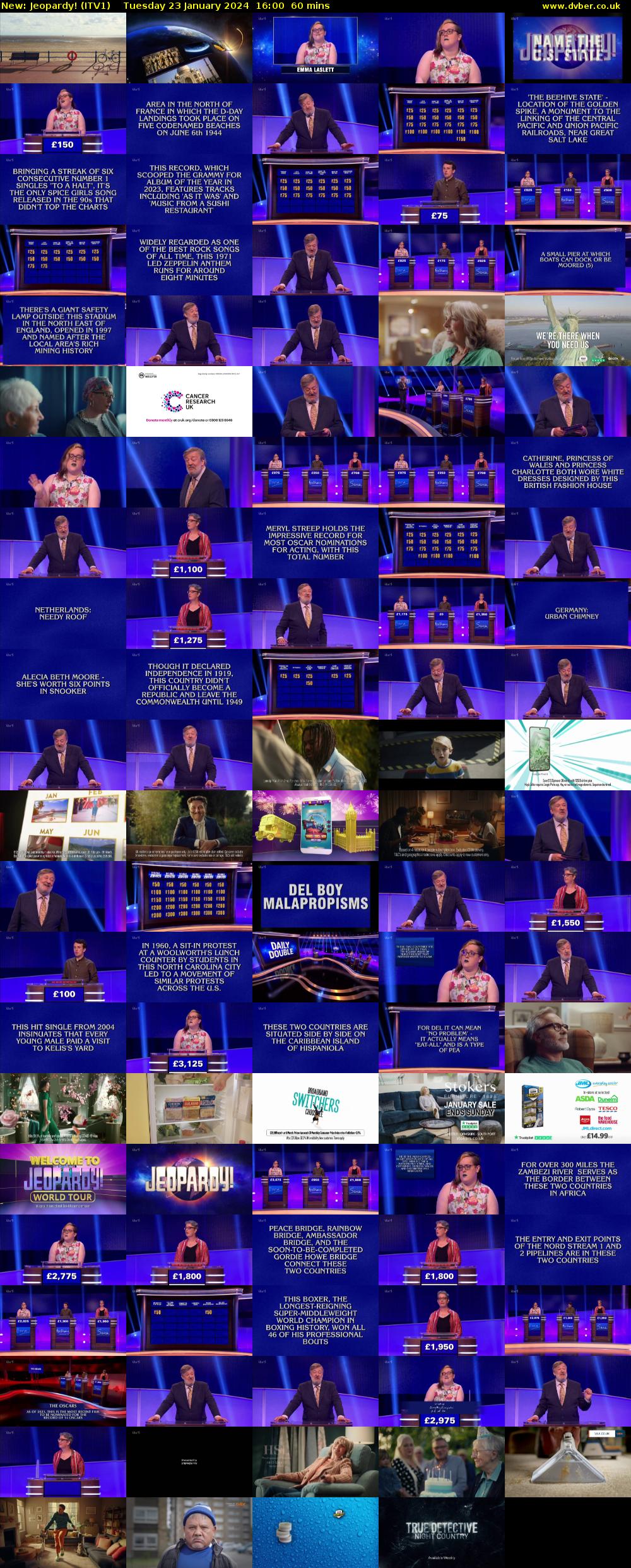 Jeopardy! (ITV1) Tuesday 23 January 2024 16:00 - 17:00