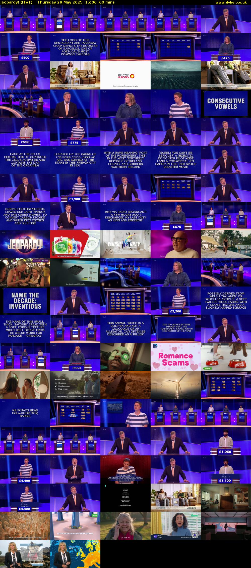 Jeopardy! (ITV1) Thursday 29 May 2025 15:00 - 16:00