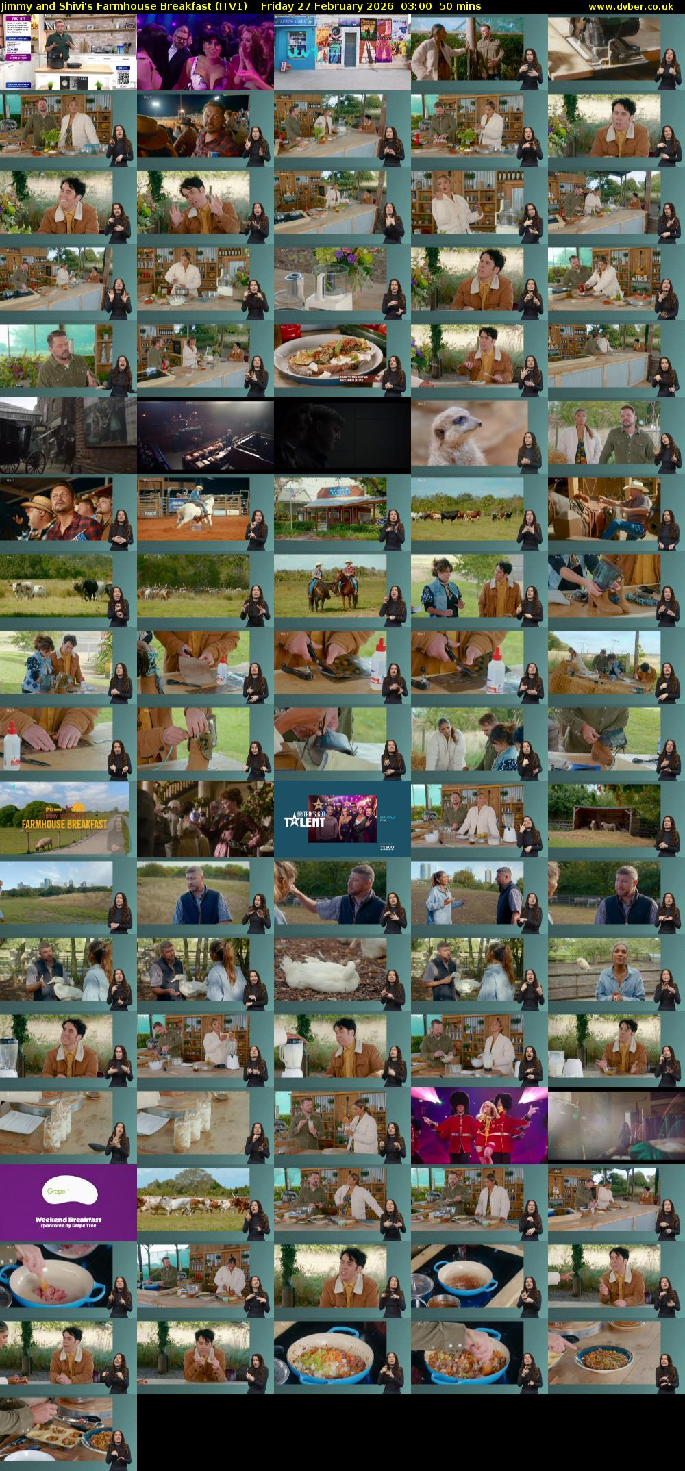 Jimmy and Shivi's Farmhouse Breakfast (ITV1) Friday 27 February 2026 03:00 - 03:50