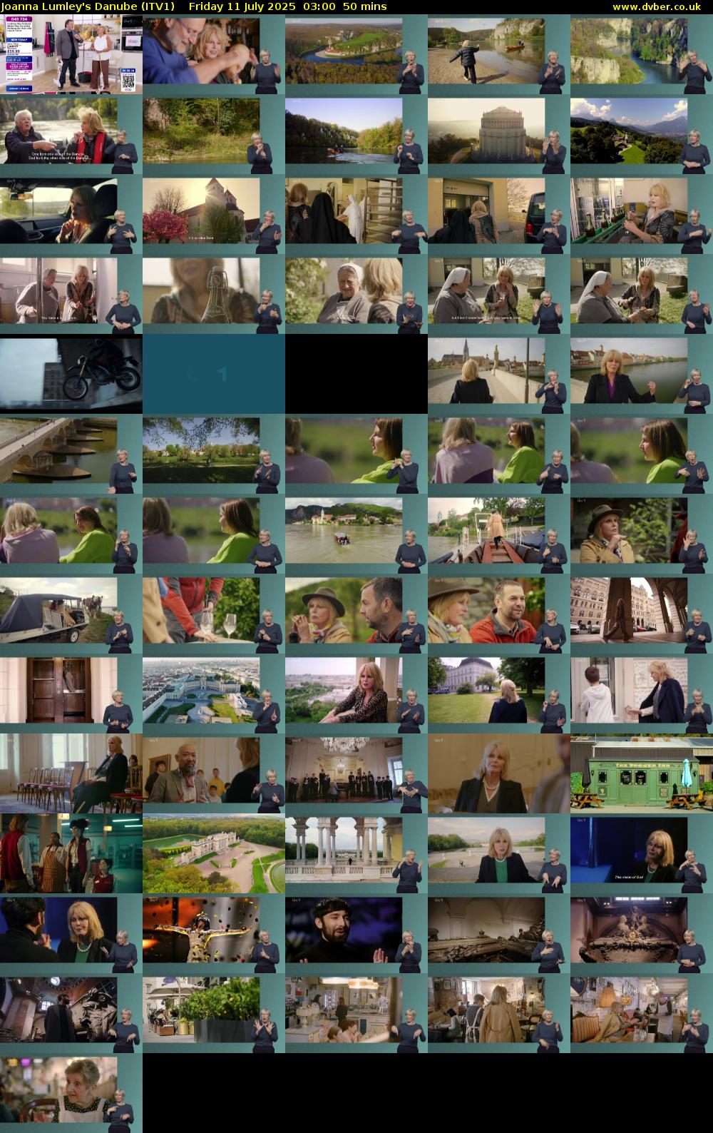 Joanna Lumley's Danube (ITV1) Friday 11 July 2025 03:00 - 03:50