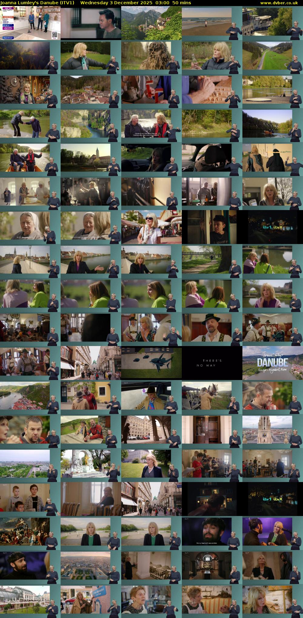 Joanna Lumley's Danube (ITV1) Wednesday 3 December 2025 03:00 - 03:50