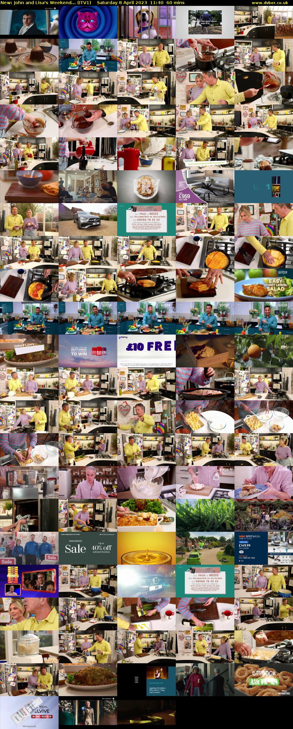 John and Lisa's Weekend... (ITV1) Saturday 8 April 2023 11:40 - 12:40