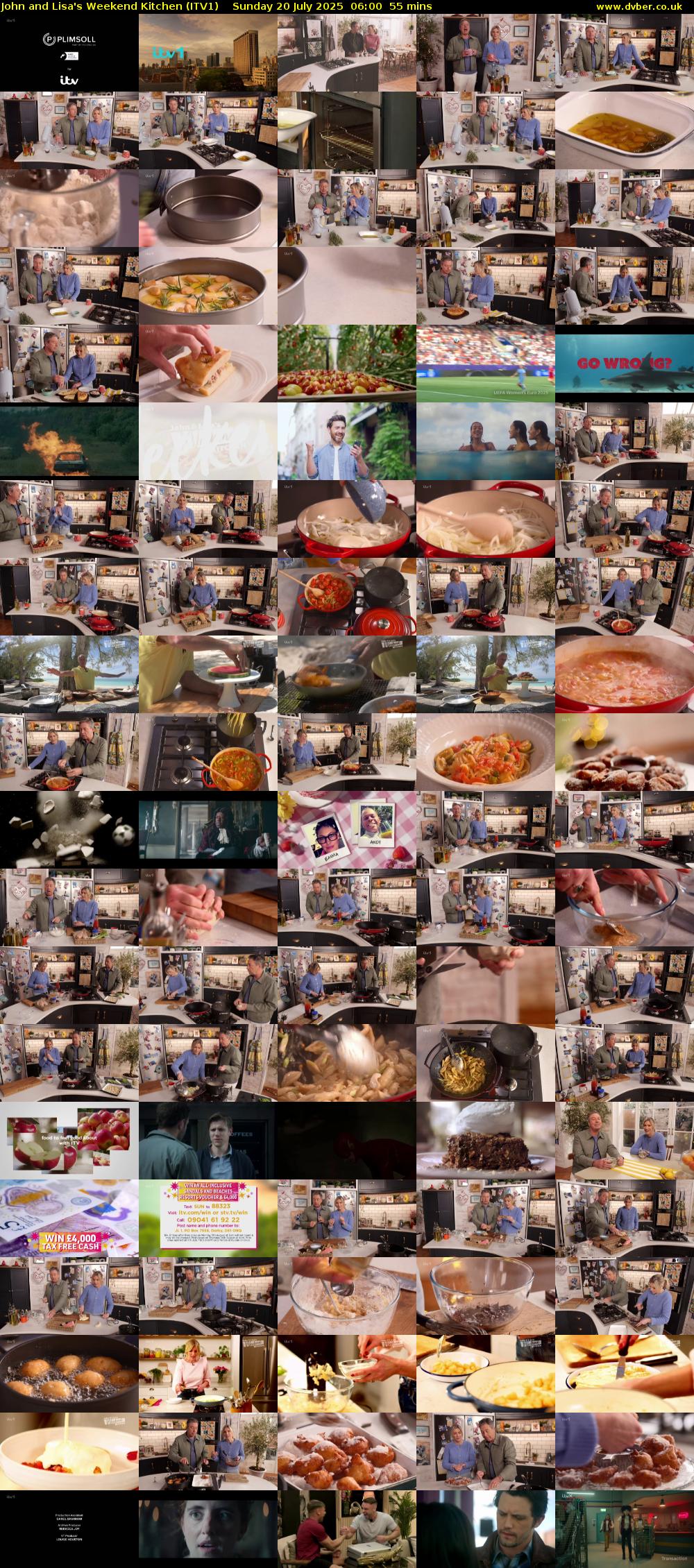 John and Lisa's Weekend Kitchen (ITV1) Sunday 20 July 2025 06:00 - 06:55