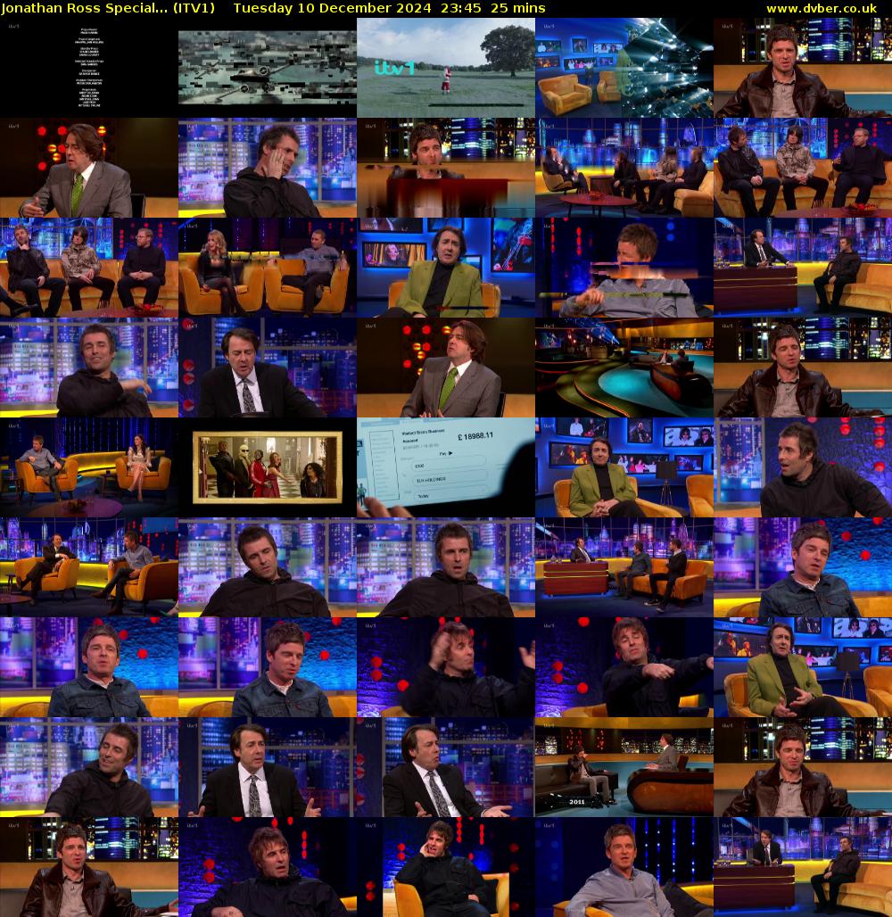 Jonathan Ross Special... (ITV1) Tuesday 10 December 2024 23:45 - 00:10