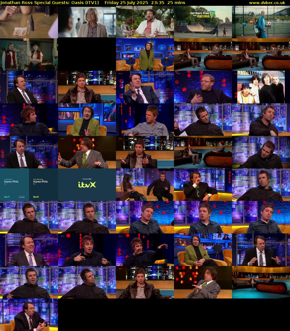 Jonathan Ross Special Guests: Oasis (ITV1) Friday 25 July 2025 23:35 - 00:00