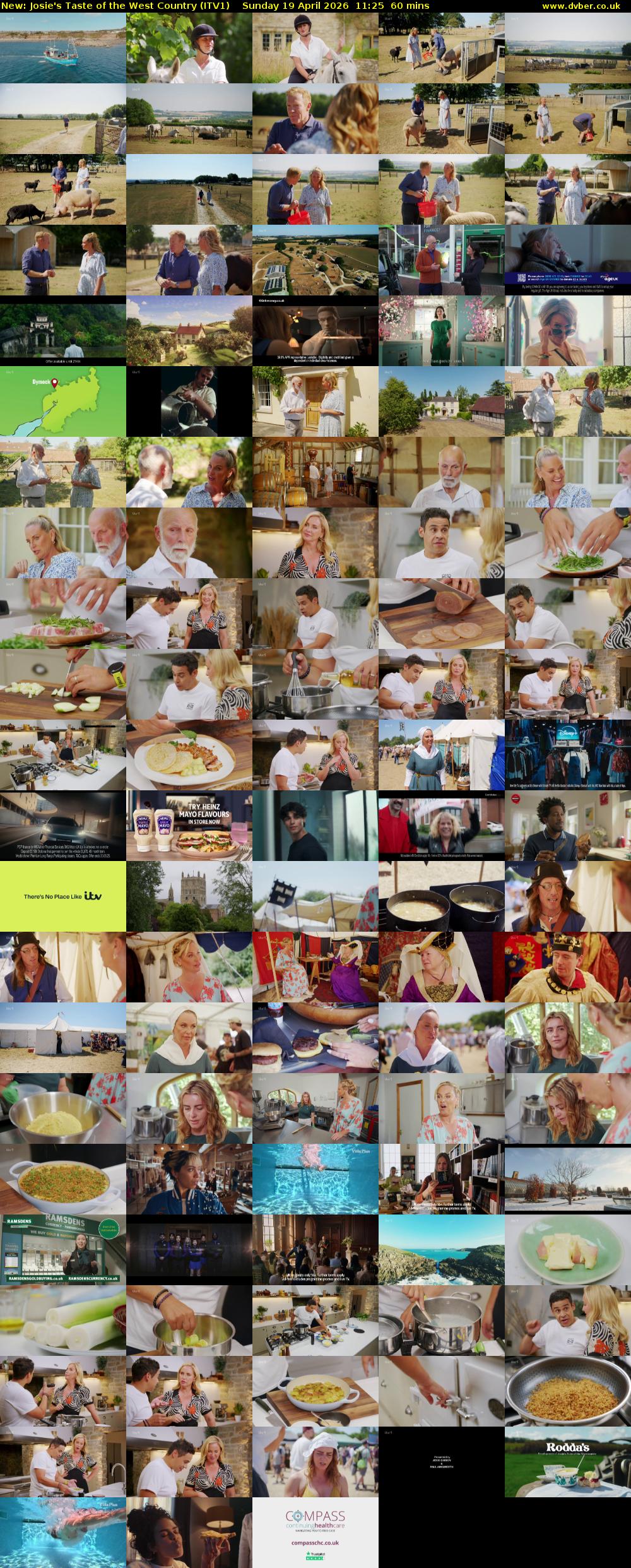 Josie's Taste of the West Country (ITV1) Sunday 19 April 2026 11:25 - 12:25