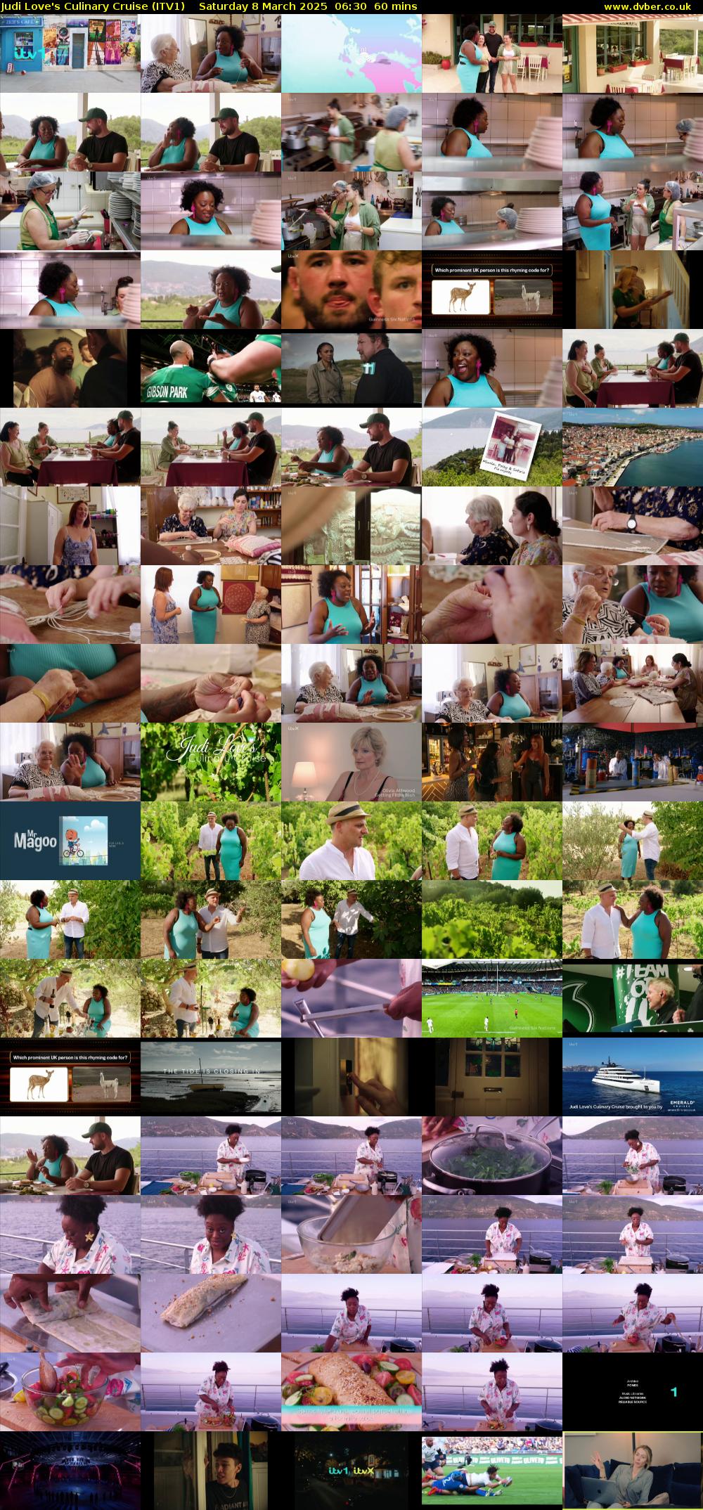 Judi Love's Culinary Cruise (ITV1) Saturday 8 March 2025 06:30 - 07:30