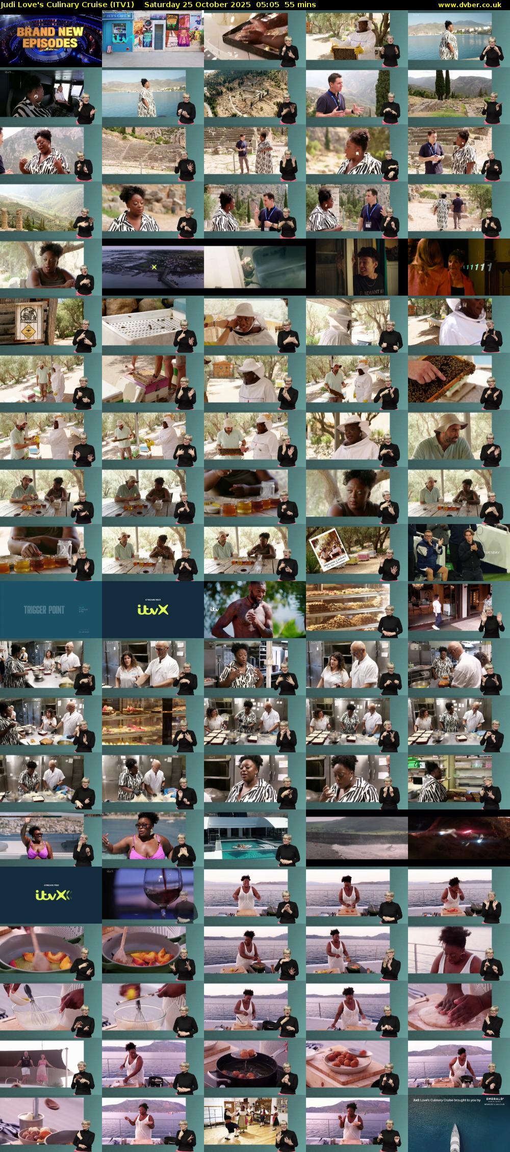 Judi Love's Culinary Cruise (ITV1) Saturday 25 October 2025 05:05 - 06:00