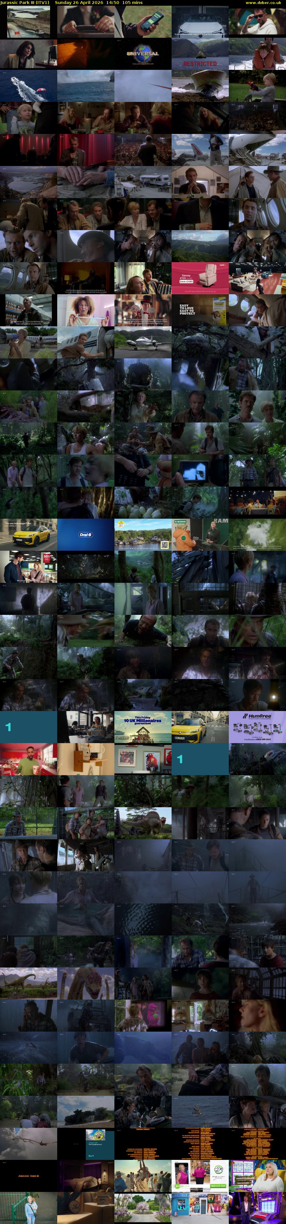 Jurassic Park III (ITV1) Sunday 26 April 2026 14:50 - 16:35