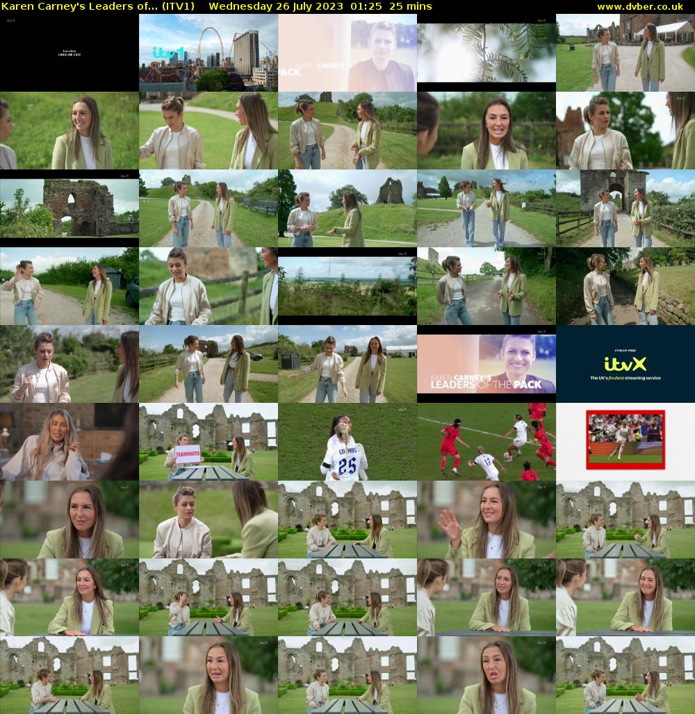 Karen Carney's Leaders of... (ITV1) Wednesday 26 July 2023 01:25 - 01:50
