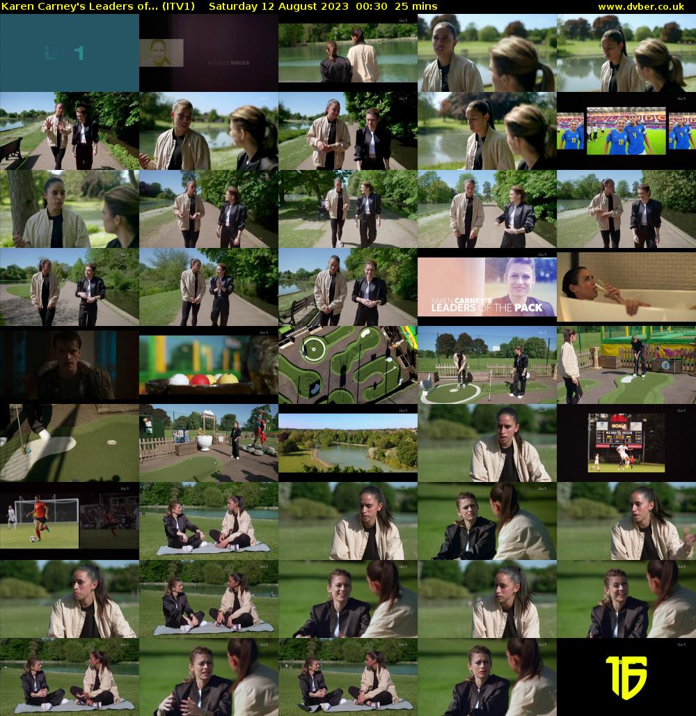 Karen Carney's Leaders of... (ITV1) Saturday 12 August 2023 00:30 - 00:55