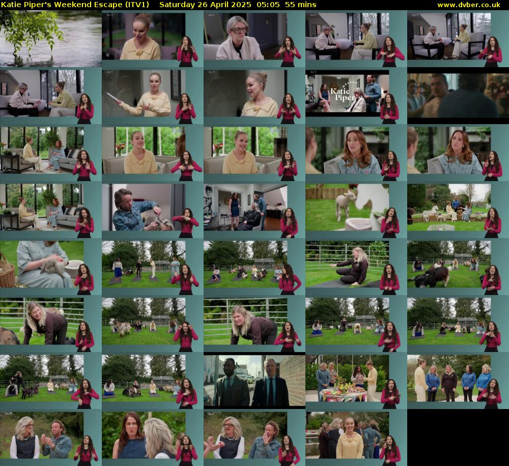Katie Piper's Weekend Escape (ITV1) Saturday 26 April 2025 05:05 - 06:00