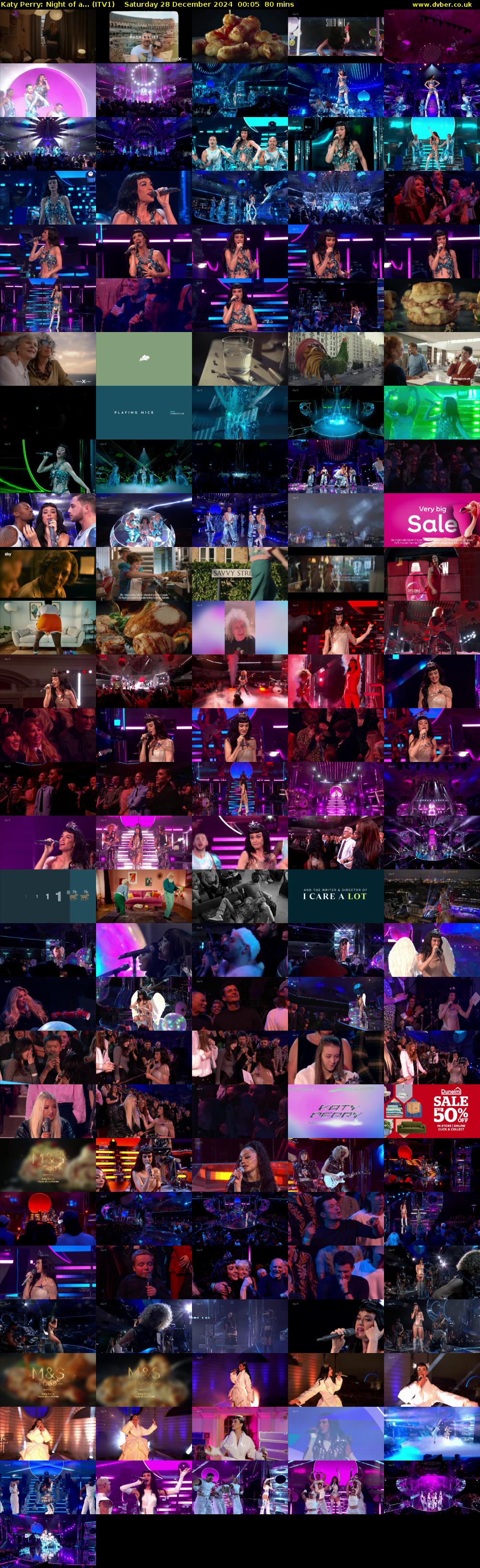 Katy Perry: Night of a... (ITV1) Saturday 28 December 2024 00:05 - 01:25