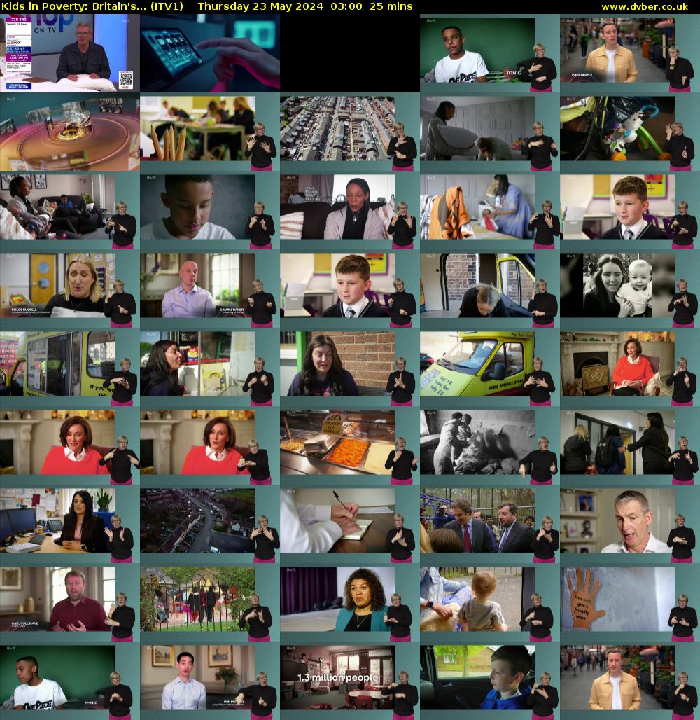 Kids in Poverty: Britain's... (ITV1) Thursday 23 May 2024 03:00 - 03:25