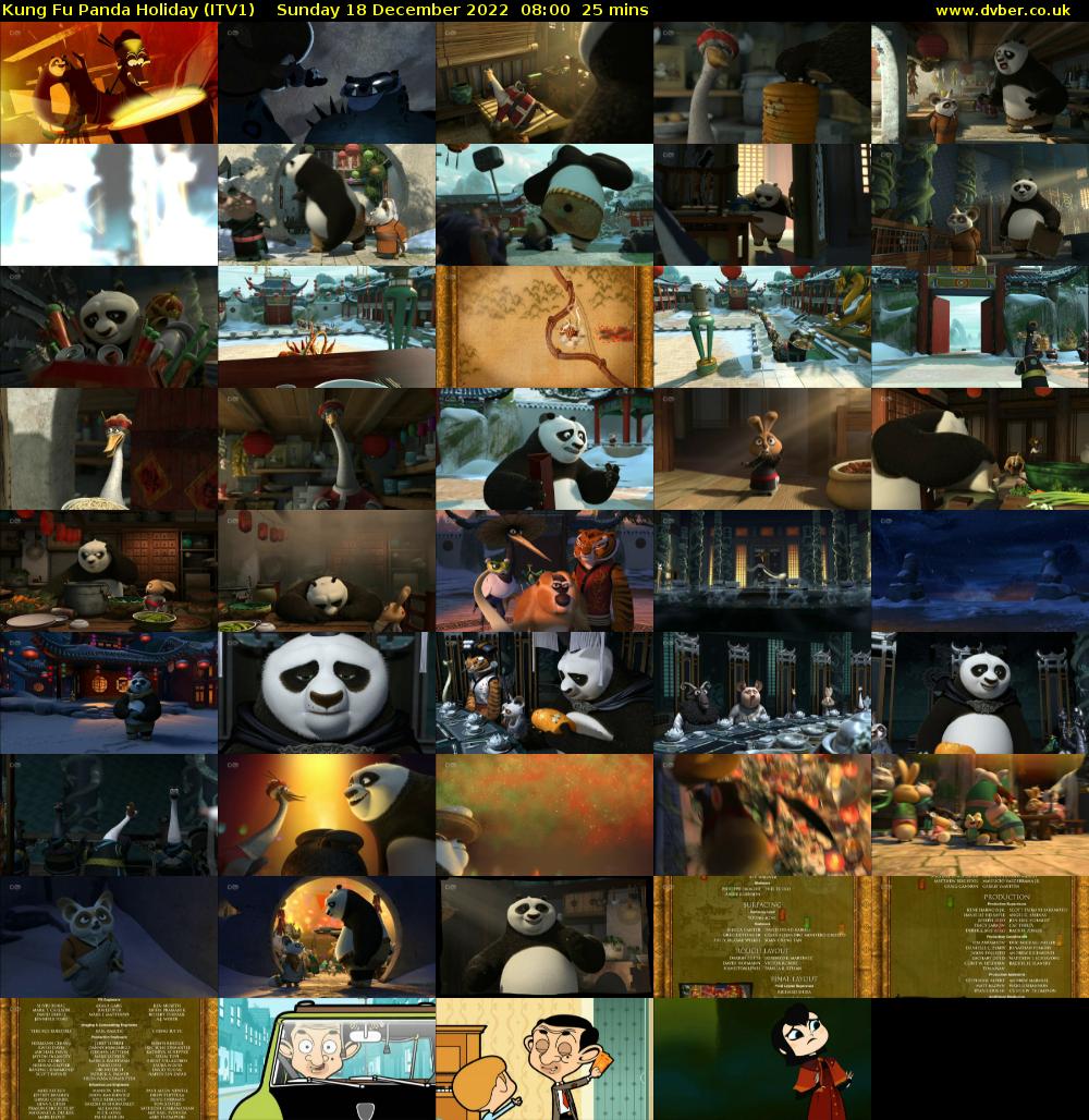 Kung Fu Panda Holiday (ITV1) Sunday 18 December 2022 08:00 - 08:25