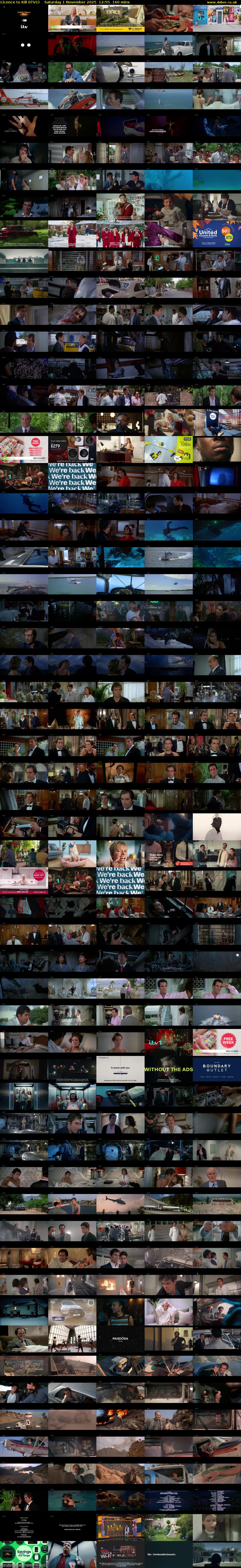 Licence To Kill (ITV1) Saturday 1 November 2025 12:55 - 15:35