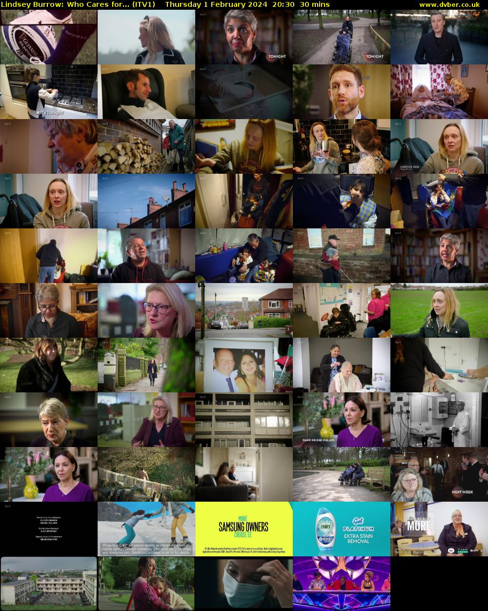 Lindsey Burrow: Who Cares for... (ITV1) Thursday 1 February 2024 20:30 - 21:00