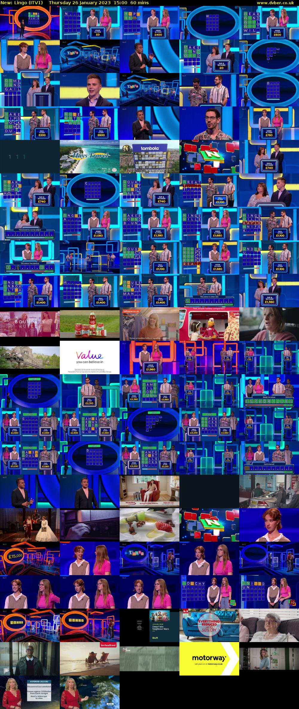 Lingo (ITV1) Thursday 26 January 2023 15:00 - 16:00