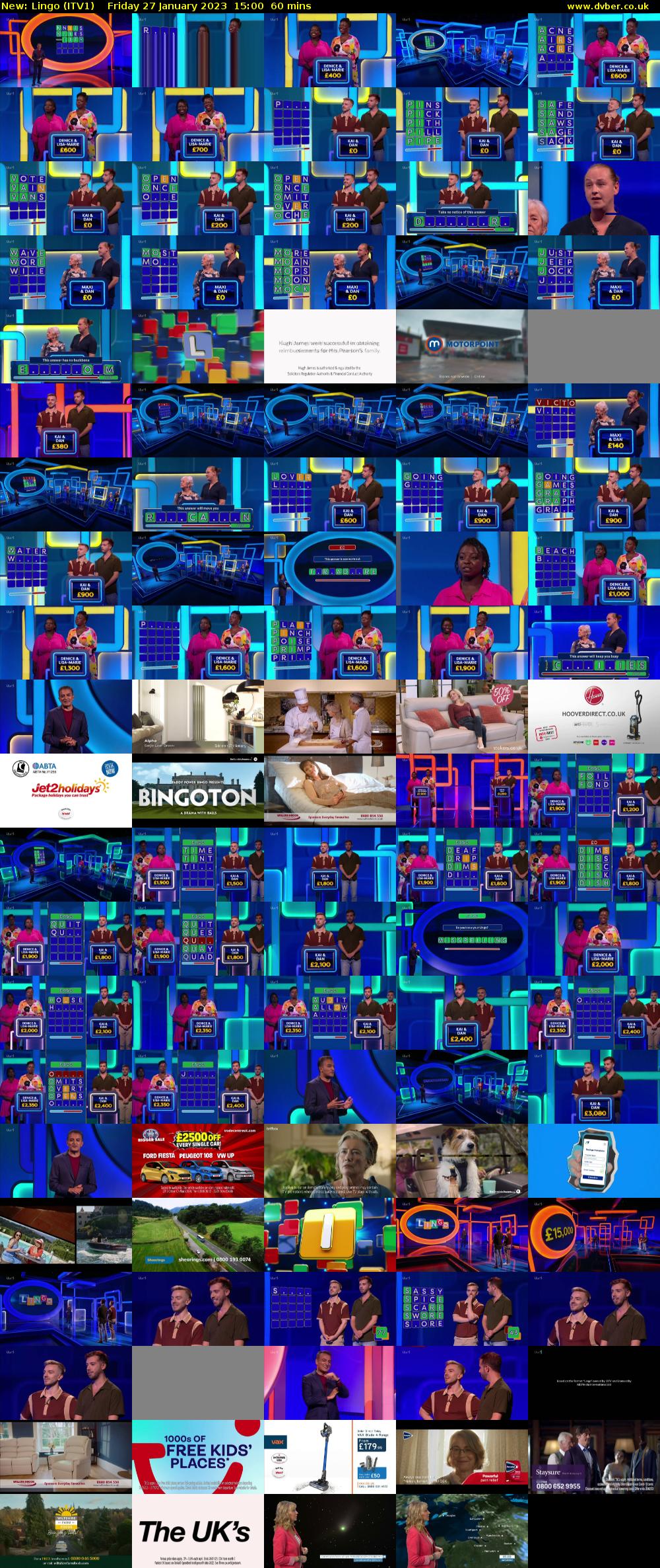 Lingo (ITV1) Friday 27 January 2023 15:00 - 16:00