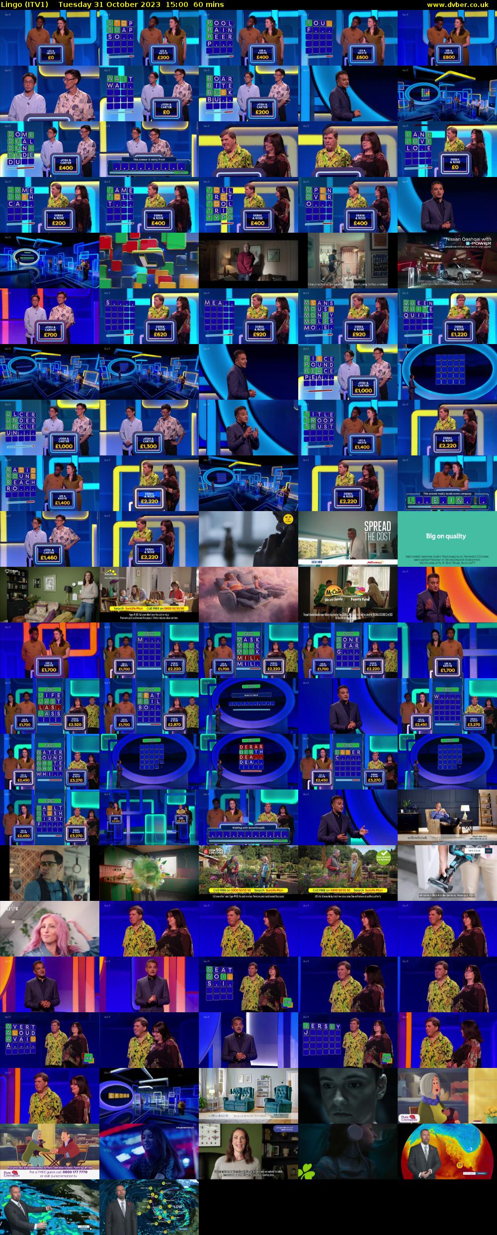 Lingo (ITV1) Tuesday 31 October 2023 15:00 - 16:00