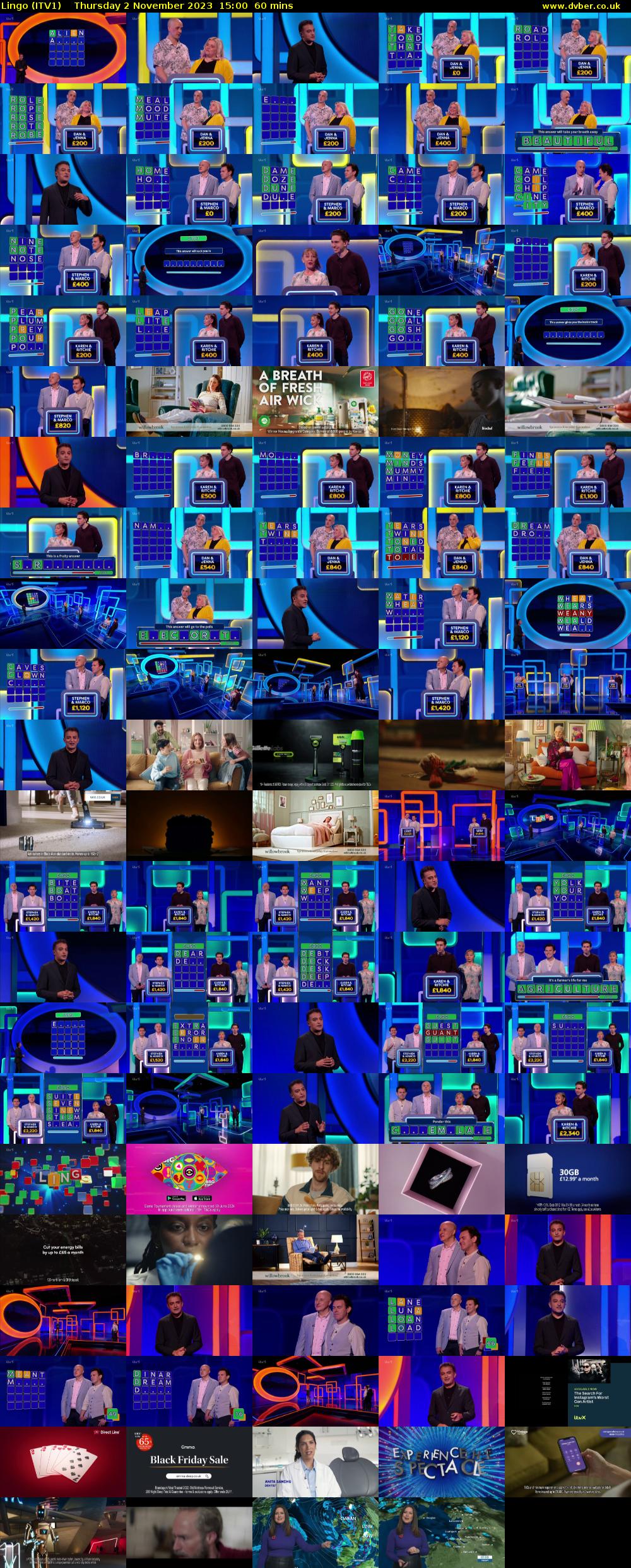 Lingo (ITV1) Thursday 2 November 2023 15:00 - 16:00