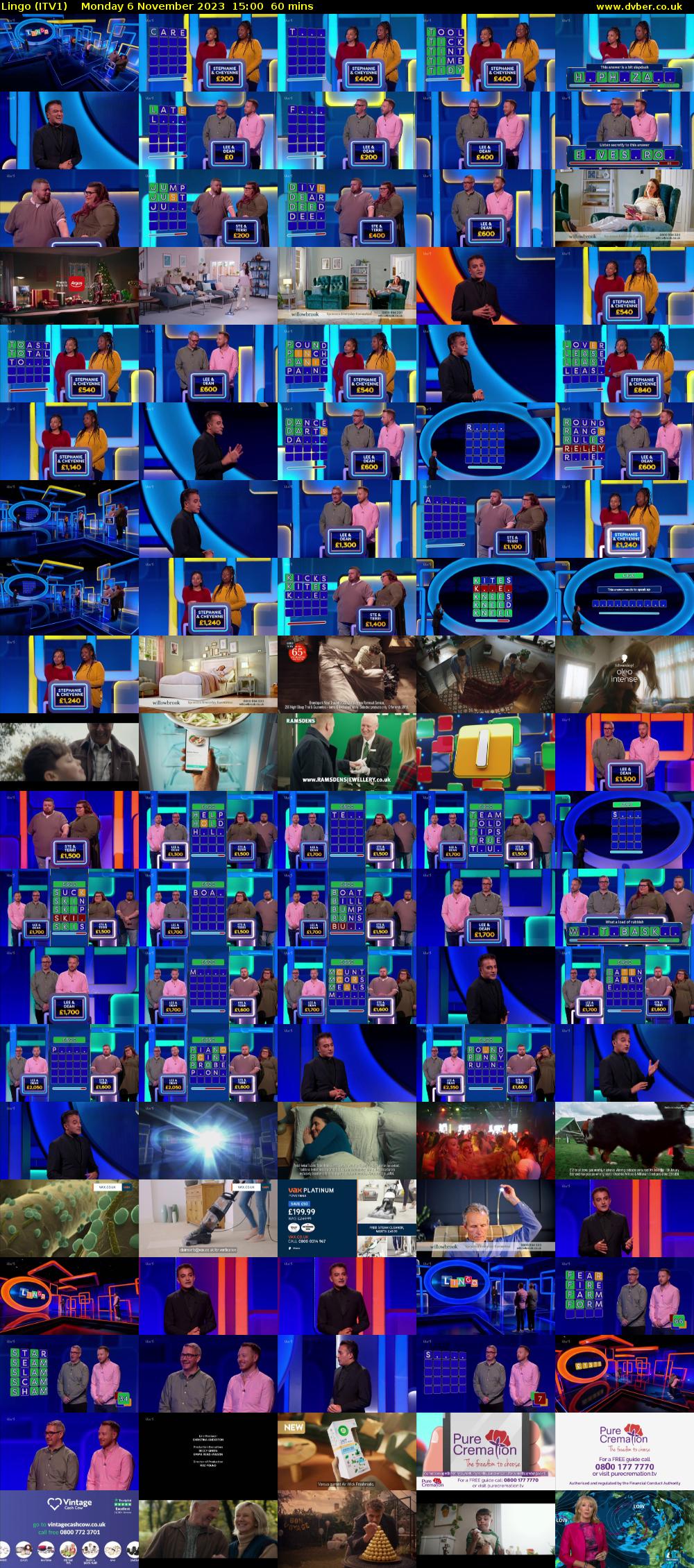 Lingo (ITV1) Monday 6 November 2023 15:00 - 16:00