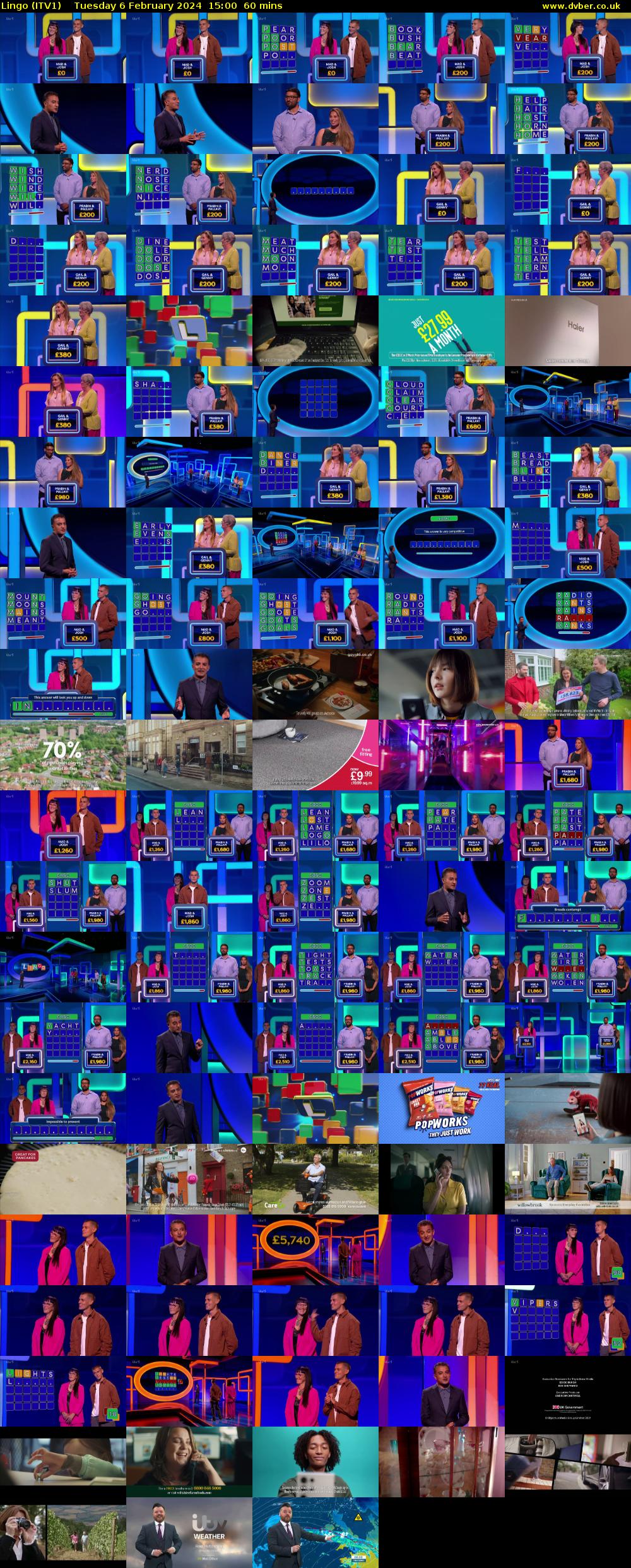 Lingo (ITV1) Tuesday 6 February 2024 15:00 - 16:00