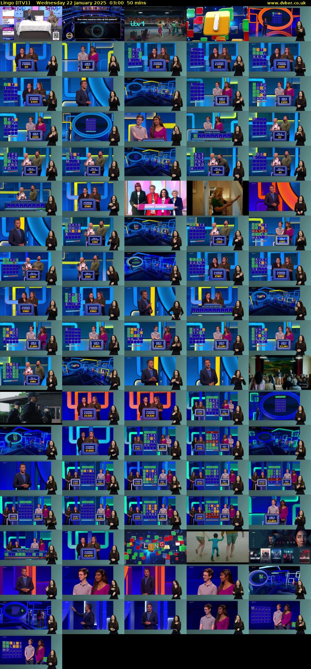 Lingo (ITV1) Wednesday 22 January 2025 03:00 - 03:50